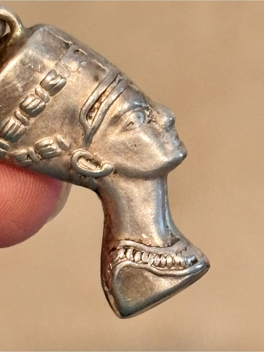 Vintage 925 Sterling Silver Nefertiti Profile Charm Pendant